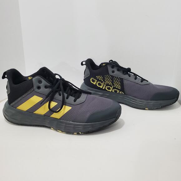 Men's Adidas Own The Game 2.0 Shoes Size 12 Grey Five Matte Gold GW5483 - Picture 5 of 9